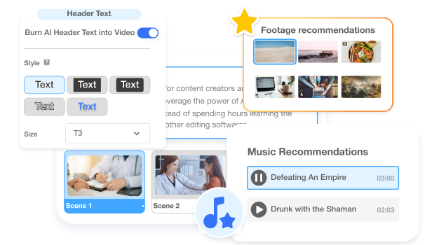 Easy video creation in Visla—AI turns text, audio, and images into complete videos.